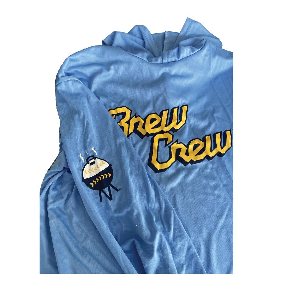 2025 MILWAUKEE BREWERS LONG SLEEVE LIGHTWEIGHT HOODIE SGA SIZE XL FAN GIVEAWAY